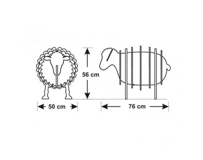 PRAIRYMOOD Commode Mouton en Carton Recycl� 50x76x56 cm - Blanc (17)