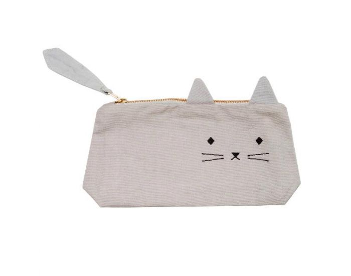 FABELAB Trousse d'colier en coton bio Chat - Gris (8)