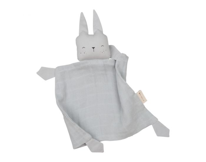 FABELAB Doudou Lapin en Mousseline de Coton Bio - Ds la naissance - Gris (3)