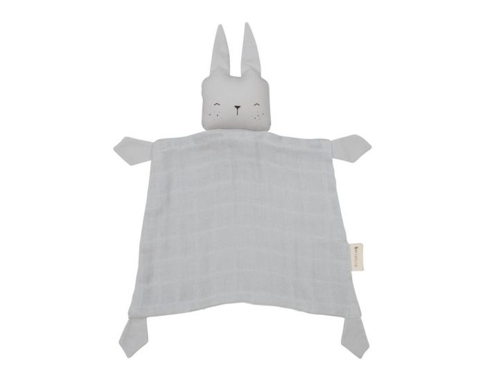 FABELAB Doudou Lapin en Mousseline de Coton Bio - Ds la naissance - Gris (7)