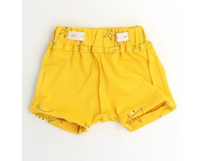 LA QUEUE DU CHAT Short Bb en Coton Bio - Jaune Soleil (1)