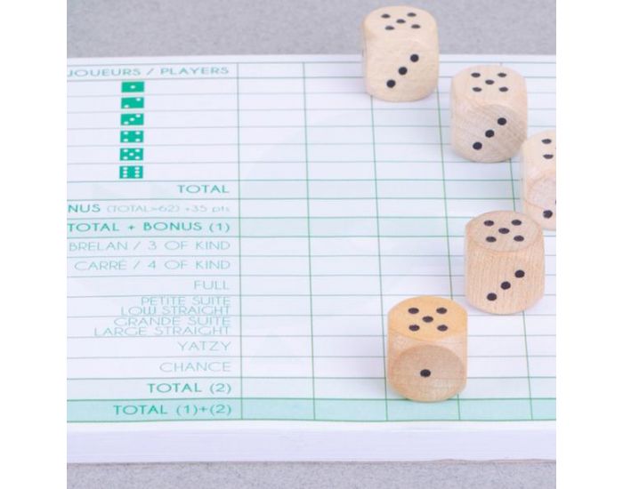 LES JOUETS LIBRES Jeu de D�s en Bois - Yatzy - D�s 4 ans (2)