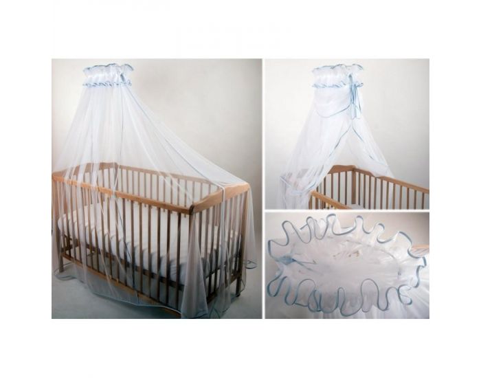 SEVIRA KIDS Ciel de Lit ou Berceau - Moustiquaire en Tulle XXL Royal Bleu (1)