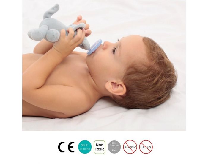 SEVIRA KIDS Doudou Clin 2 en 1 Peluche + Sucette Physiologique - Ds la Naissance (5)
