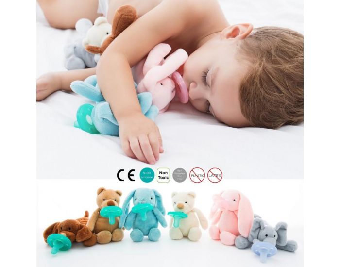 SEVIRA KIDS Doudou Clin 2 en 1 Peluche + Sucette Physiologique - Ds la Naissance (8)