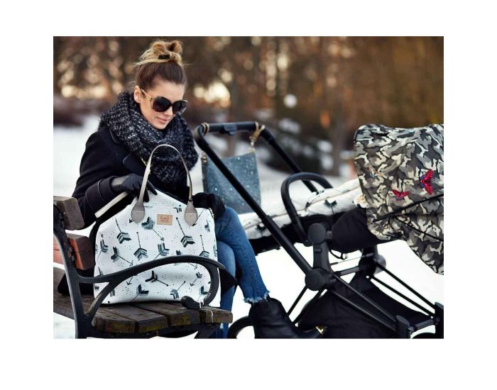 SEVIRA KIDS Sac  main multifonctions - pour la poussette ou  langer - Medium - Boho Arrows (4)