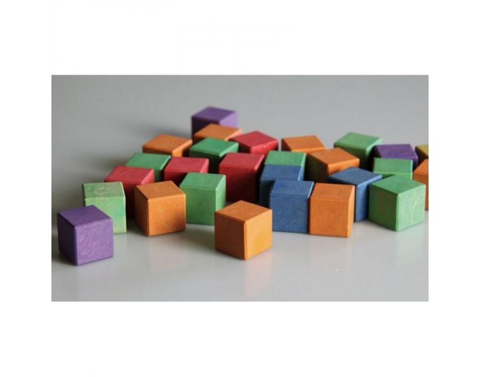 Lot de 150 Cubes Colorés en Bois Re-Wood - Dès 3 ans (2)