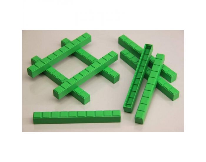 50 Barres de dizaines vertes en Re-plastic - D�s 3 ans (1)