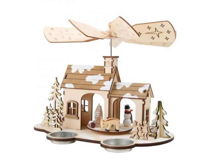Maison de Noel avec hlices - en Bois (1)