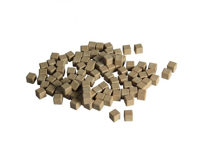 100 Cubes units en Bois Naturel base 10 - Ds 3 ans (1)