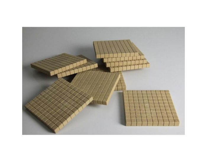 10 Plaques de 100 - Base 10 en Bois Naturel - Ds 3 ans (1)