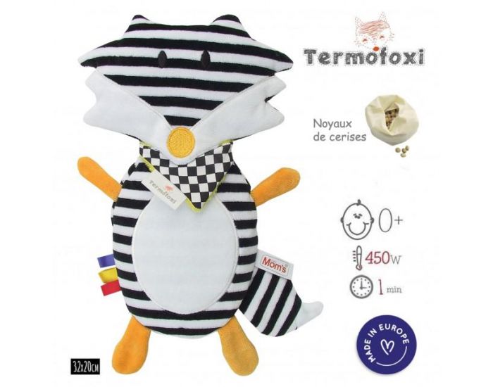 SEVIRA KIDS Doudou Bouillotte Sche - Noyaux de Cerises - Renard Termofoxi Blanc (4)