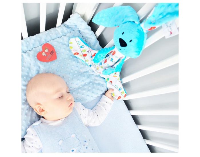 SEVIRA KIDS Doudou XXL en Mousseline de Bambou et Minky - Lapin Kic Kic - Rose (9)