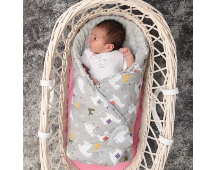 SEVIRA KIDS Gigoteuse d'emmaillotage - Nid d'ange 0-4 mois Minky Rversible (1)