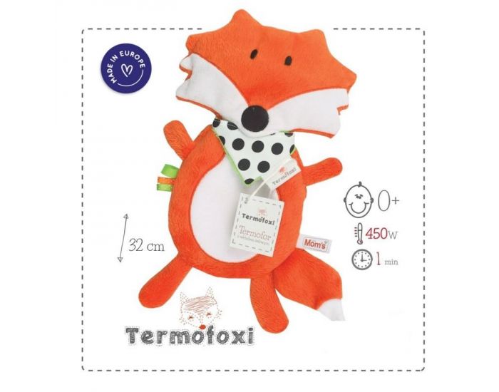 SEVIRA KIDS Doudou Bouillotte S�che - Noyaux de cerises - Renard Termofoxi Orange (3)