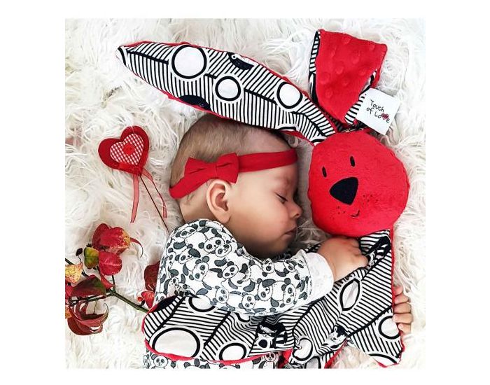 SEVIRA KIDS Doudou XXL en Mousseline de Bambou et Minky - Lapin Kic Kic (1)