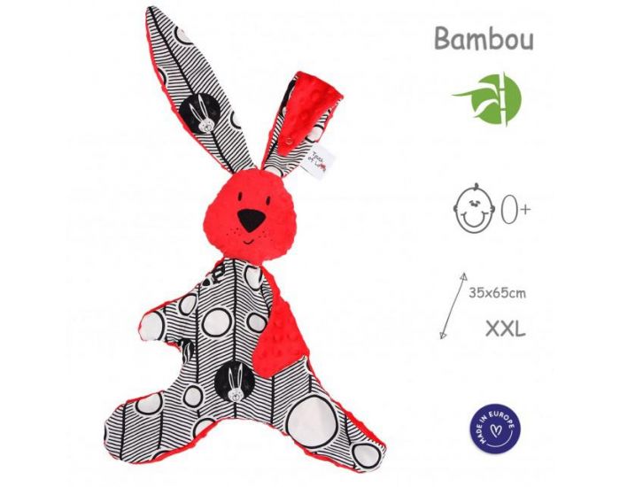 SEVIRA KIDS Doudou XXL en Mousseline de Bambou et Minky - Lapin Kic Kic (13)