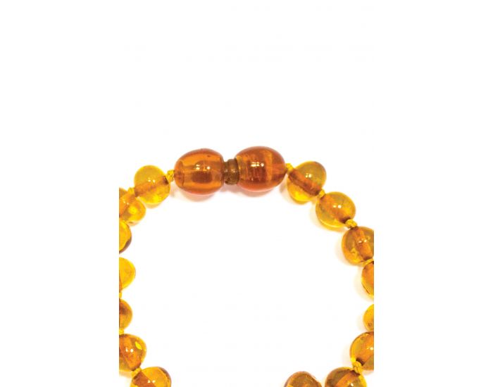 KADOLIS Bracelet d'Ambre Bb - Perles rondes Miel avec Fermoir Scurit (1)