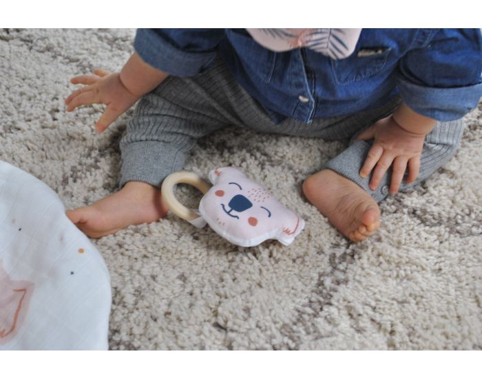 CAROTTE & CIE Anneau de Dentition Bois et Tissu Koala - Ds la Naissance (2)