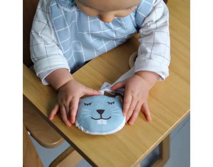 CAROTTE & CIE Anneau de Dentition Bois et Tissu Castor - Ds La Naissance (2)