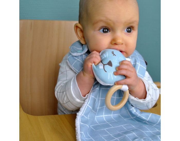 CAROTTE & CIE Anneau de Dentition Bois et Tissu Castor - Ds La Naissance (1)