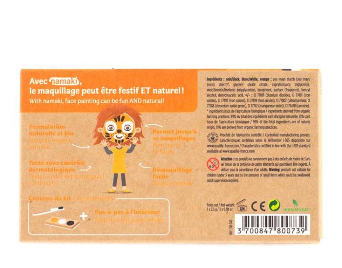 NAMAKI Kit de Maquillage 3 Couleurs - Tigre et Renard - D�s 3 ans (2)