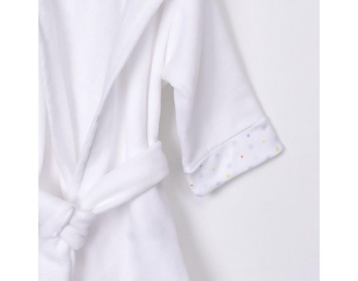 SEVIRA KIDS Peignoir bb et enfant  capuche en coton bio GOTS - Twinkle Blanc (2)