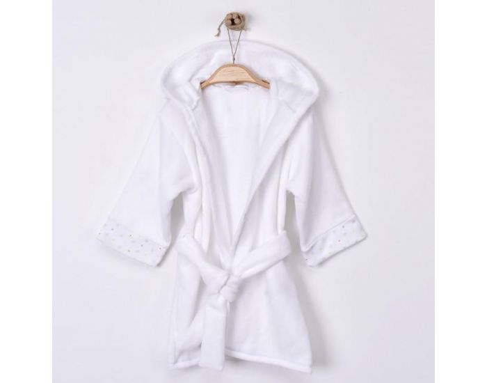 SEVIRA KIDS Peignoir bb et enfant  capuche en coton bio GOTS - Twinkle Blanc (11)