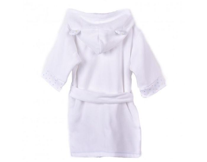 SEVIRA KIDS Peignoir bb et enfant  capuche en coton bio GOTS - Twinkle Blanc (12)