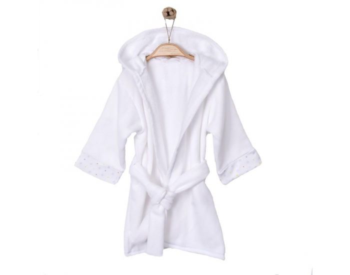 SEVIRA KIDS Peignoir bb et enfant  capuche en coton bio GOTS - Twinkle Blanc (5)