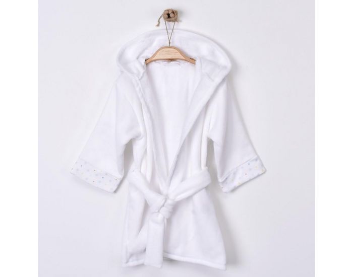 SEVIRA KIDS Peignoir bb et enfant  capuche en coton bio GOTS - Twinkle Blanc (6)