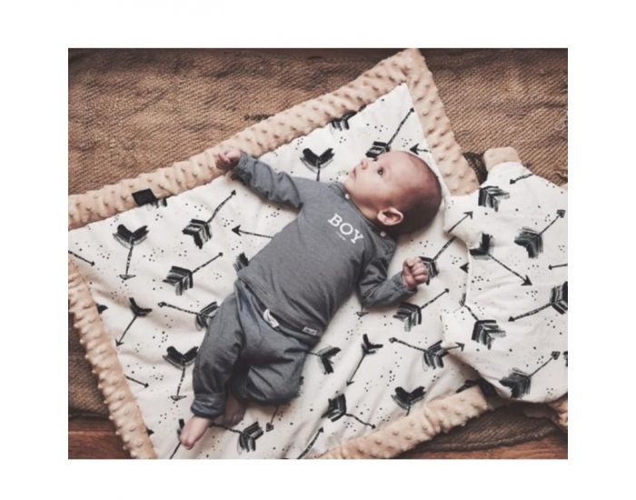 SEVIRA KIDS Couverture b�b� double face coton et Minky - L�o le pompier - Taille S Gris (3)