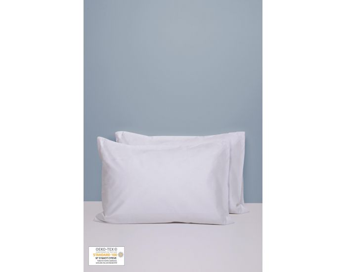 KADOLIS Set de 2 Taies 100% Coton Bio d'Oreiller -  50x70 cm (14)