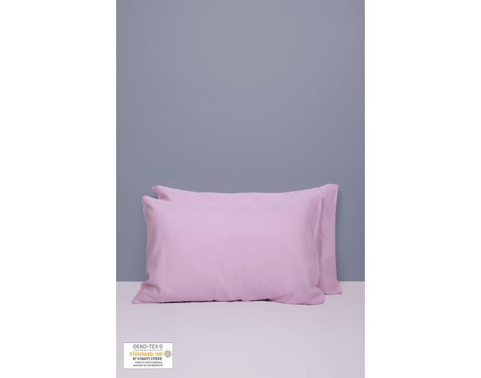 KADOLIS Set de 2 Taies 100% Coton Bio d'Oreiller -  50x70 cm (16)