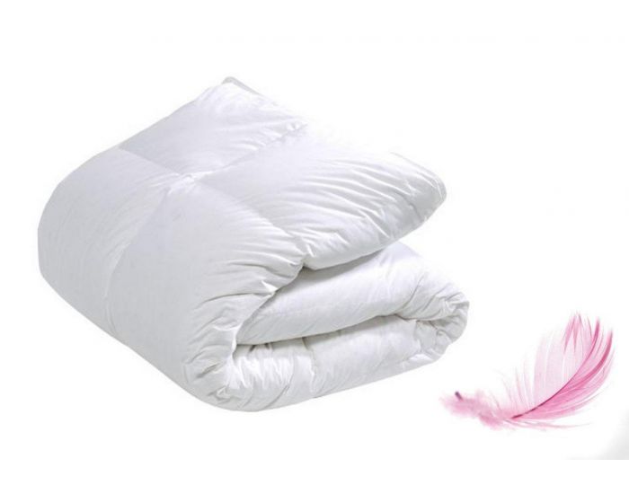 KADOLIS Couette Enfant en Duvet de Plume de Canard - Blanc 140 x 200 cm (1)