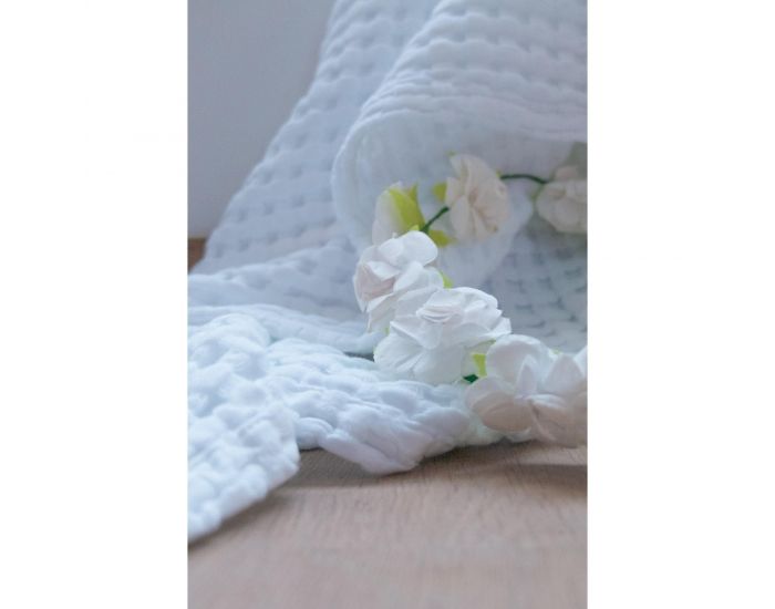 KADOLIS Couverture en Coton Bio - Paros Blanc (1)