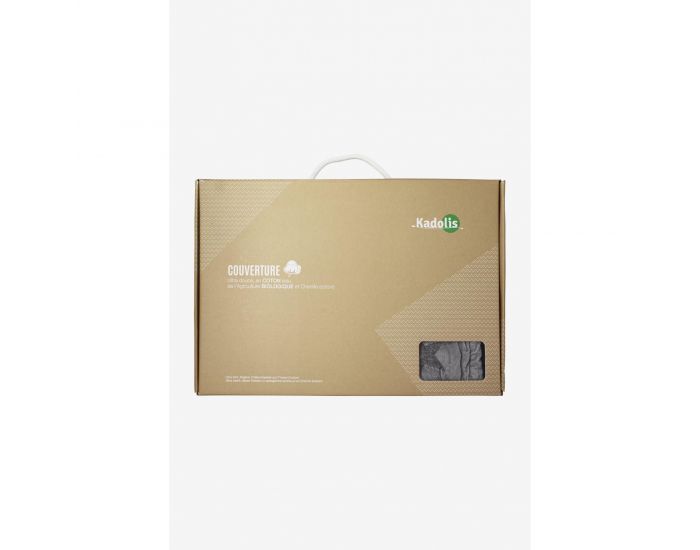 KADOLIS Couverture Star en Maille Chenille et Coton Bio Gris (4)