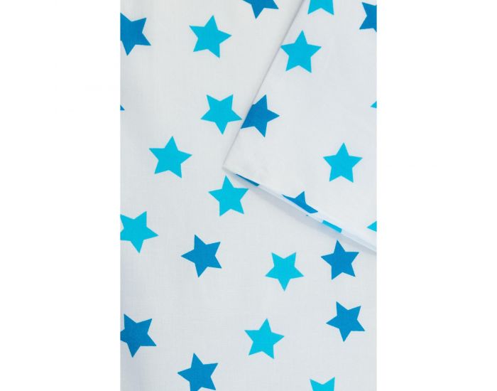 KADOLIS Housse de Couette Bb + Taie en Coton Bio Motifs Etoile Bleue 100 x 140 cm (3)
