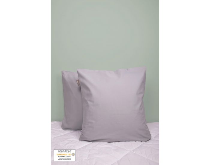 KADOLIS Set de 2 Taies d'Oreiller 100% Coton Bio 60x60 cm (15)