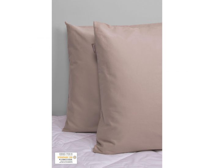 KADOLIS Set de 2 Taies d'Oreiller 100% Coton Bio 60x60 cm (8)