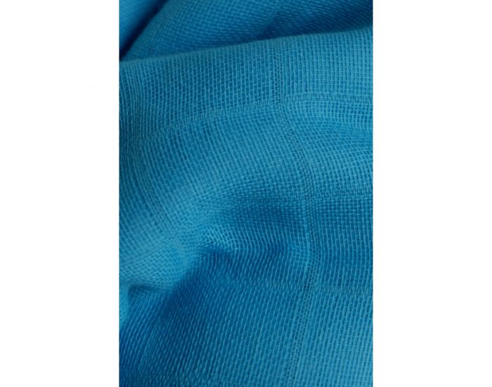 KADOLIS Lot de 3 Langes 100% Coton Bio motifs Moutons Bleu 60 x 60 cm (4)