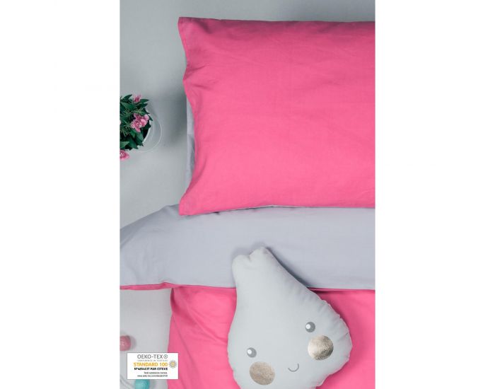 KADOLIS Housse de Couette Bb + Taie Bicolore Gris 100 x 140 cm (7)