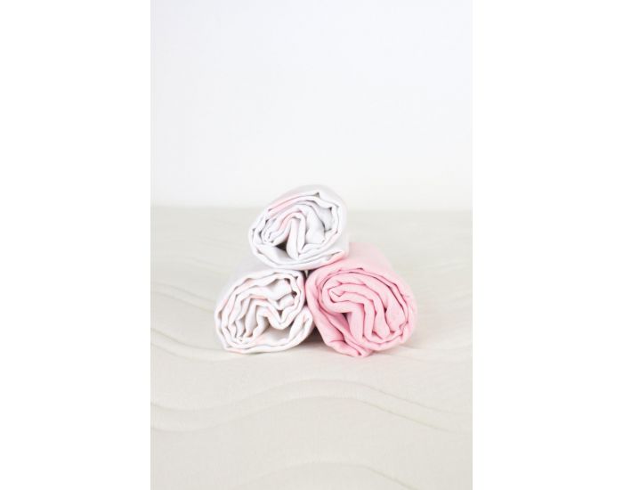 KADOLIS Lot de 3 Langes 100% Coton Bio imprims Rose Ple 60 x 60 cm (11)