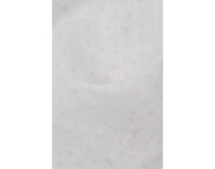 KADOLIS Lot de 3 Langes 100% Coton Bio imprimés Rose Pâle 60 x 60 cm (4)