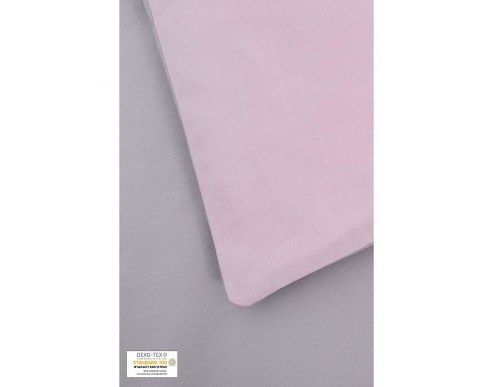 KADOLIS Housse de couette Enfant en coton bio + taie Lilas 140 x 200 cm (3)