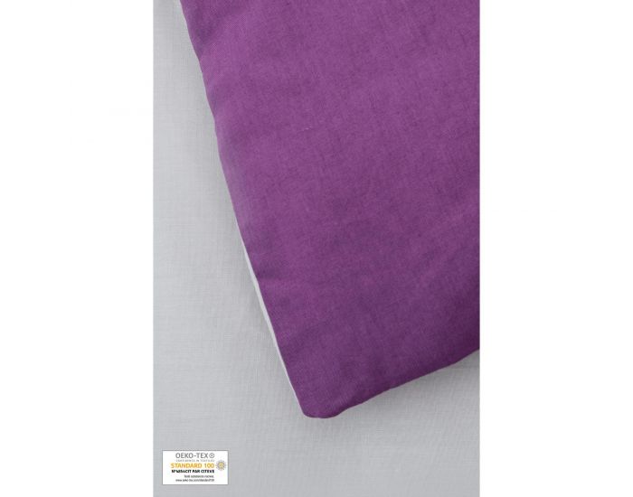 KADOLIS Housse de couette Enfant en coton bio + taie Lilas 140 x 200 cm (7)
