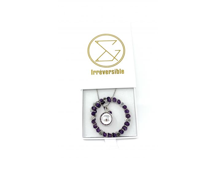IRREVERSIBLE Coffret Bracelet d'Allaitement + Bola Amethyste Violet (2)