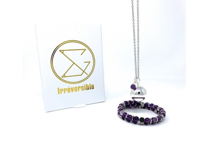 IRREVERSIBLE Coffret Bracelet d'Allaitement + Bola Amethyste Violet (1)