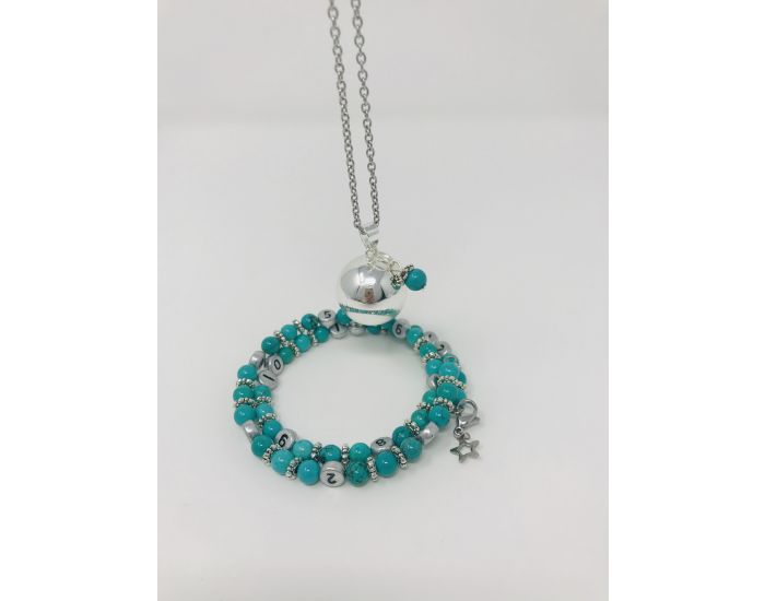 IRREVERSIBLE Coffret Bracelet d'allaitement + Bola Turquoise bleu (3)