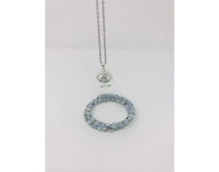 IRREVERSIBLE Coffret Bracelet d'Allaitement + Bola Aquamarine Bleue (3)